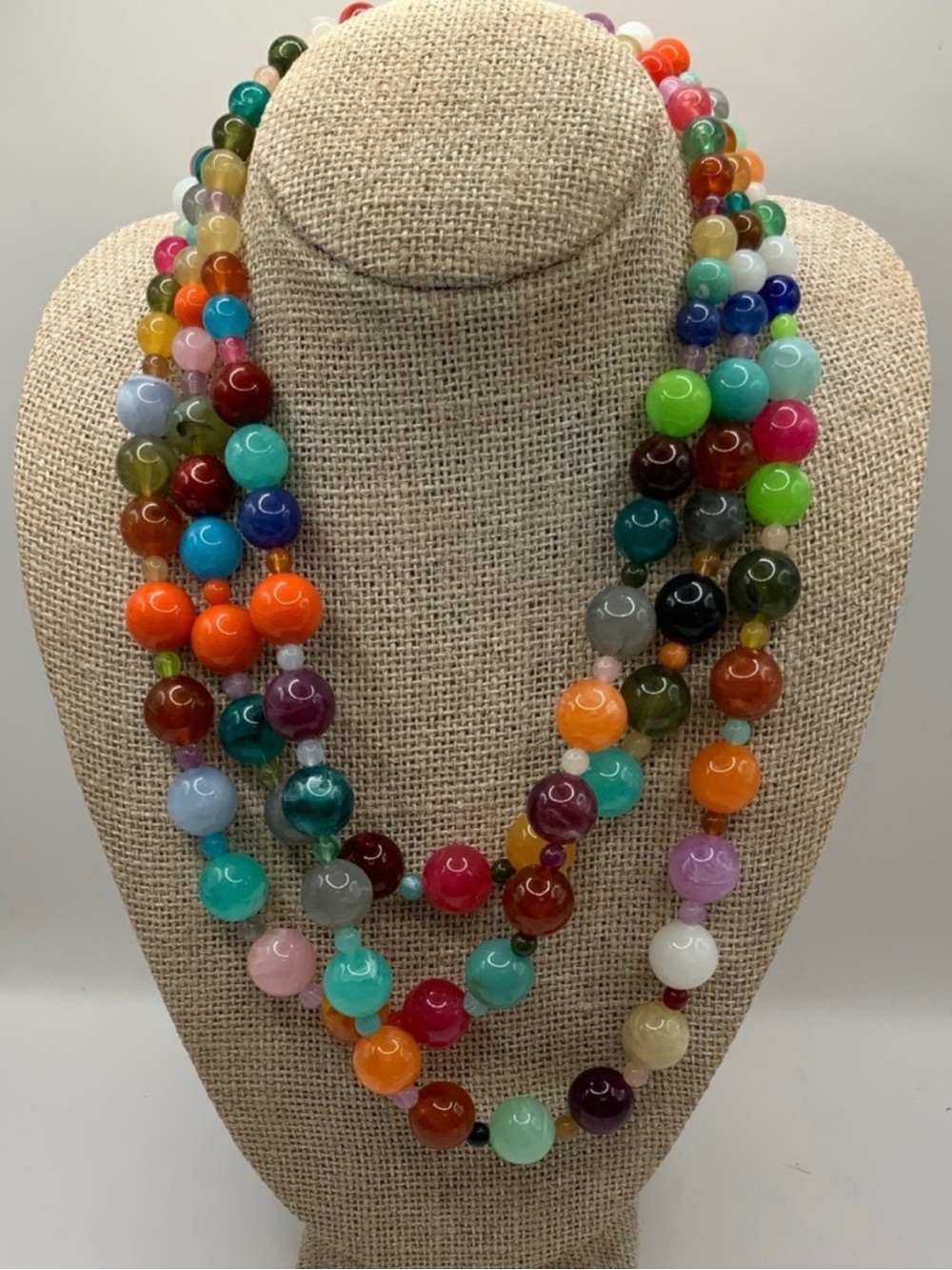 Plunder Multi-Color Beaded Statement Necklace - Vibrant Mixed Colors